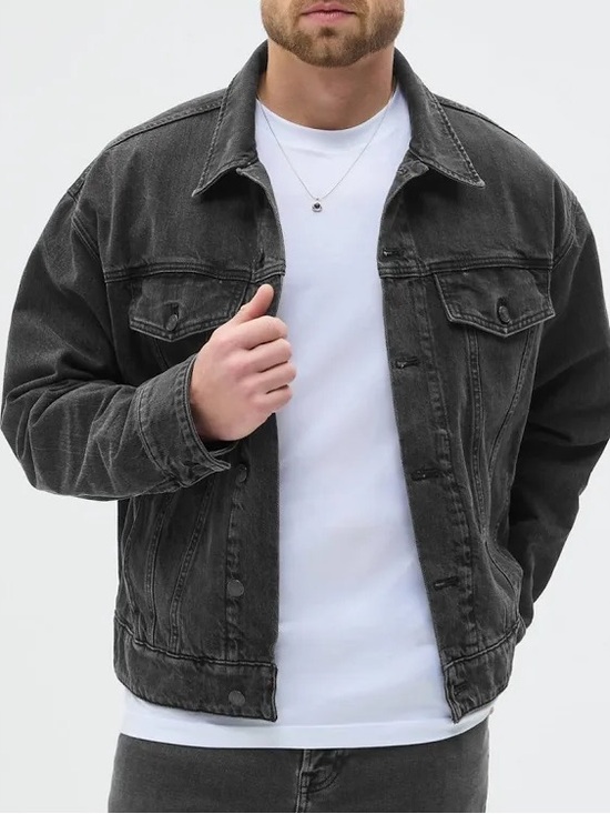 Fabletics Other - Fabletics Men's Washed Charcoal Denim Jacket